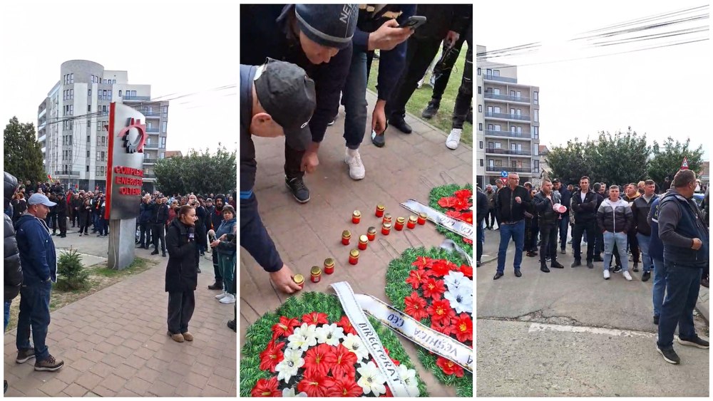 Minorii din Târgu Jiu protestează cu coroane funerare, amenință blocarea orașului