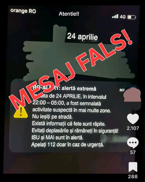 Alertă falsă RO-Alert: Mesaj panicat manipulat pe reţelele sociale