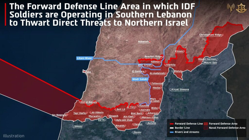 Israelul publică o hartă a sudului Libanului sub control militar