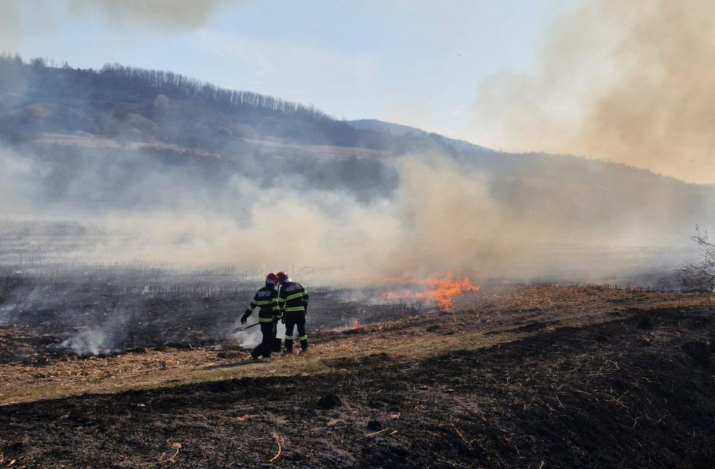 Incendiu masiv în Hunedoara: 20 de hectare de vegetație, mistuite de flăcări
