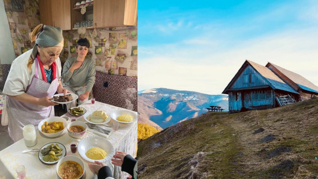 Maria Hoadrea, bunica Țării Colibelor, întâmpină drumeții cu bucurie și mâncare