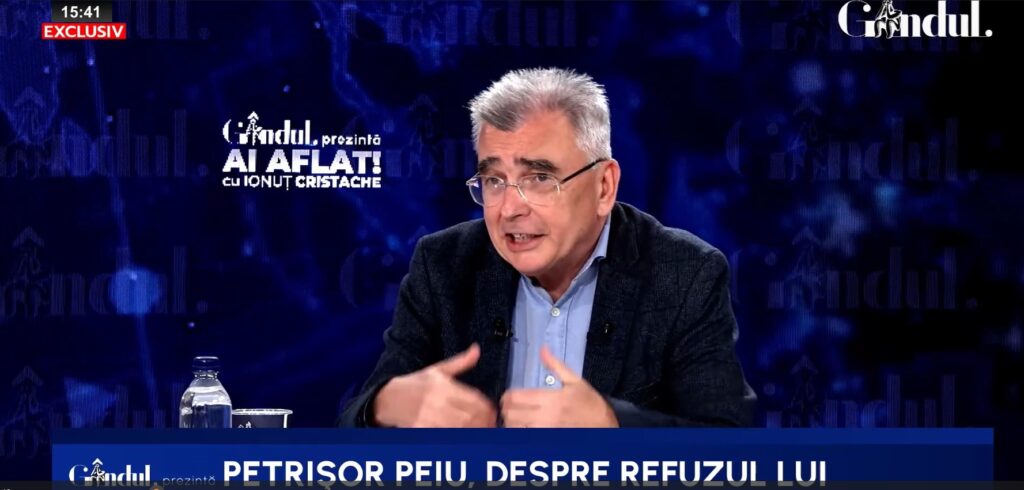 Peiu, declarații despre Nicușor Dan: La 50 de ani, ar trebui să te controlezi