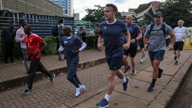 Macron și Kipchoge, alergare matinală la Nairobi înaintea summitului Africa