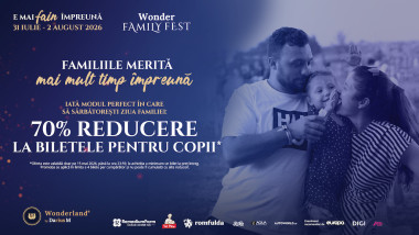 Reducere uriașă: 70% pentru biletele copiilor la Wonder Family Fest 2026 de Ziua Familiei
