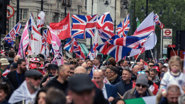 Marșuri rivale la Londra: zeci de mii cer schimbări în imigrație și susțin Palestina