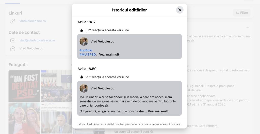 Vlad Voiculescu, derapaj pe Facebook cu mesaj împotriva PSD