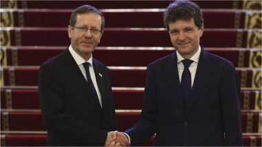 Președintele Israelului, Isaac Herzog, în vizită la Cotroceni, primit de Nicușor Dan
