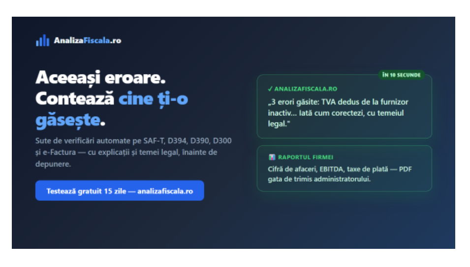 Aplicația românească verifică SAF‑T înainte să o facă ANAF