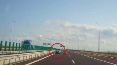 Șofer surprins circulând pe contrasens pe A7: polițiștii l-au identificat