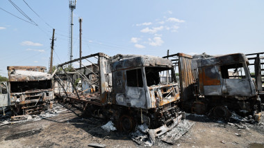 Ucrainenii distrug transport logistic spre Crimeea cu dronă, filmare șocantă