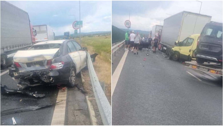 Accident grav pe A1, Timiș: două mașini, un TIR și autoplatformă s-au ciocnit