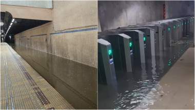 Inundație la metrou: stația Piața Victoriei 2 închisă, circulație blocată