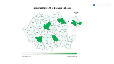 Evaluarea Națională 2026: Harta județelor cu mediile maxime de 10