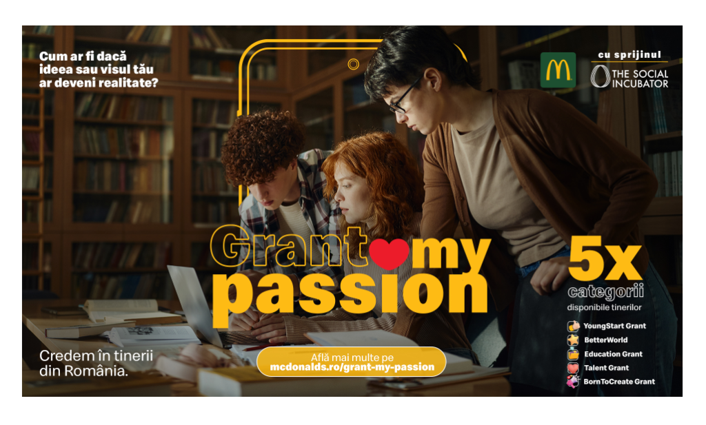 40 de granturi, sute de idei și o generație care are curajul să construiască. McDonald’s anunță câștigătorii celei de-a doua ediții Grant My Passion