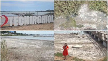 Lacul Techirghiol se evaporă: zeci de metri de apă, miros deranjant
