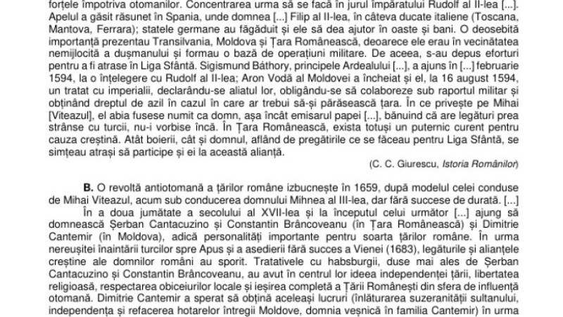Bacalaureat 2026, sesiunea de toamnă: Subiectele la istorie au fost publicate de Ministerul Educației