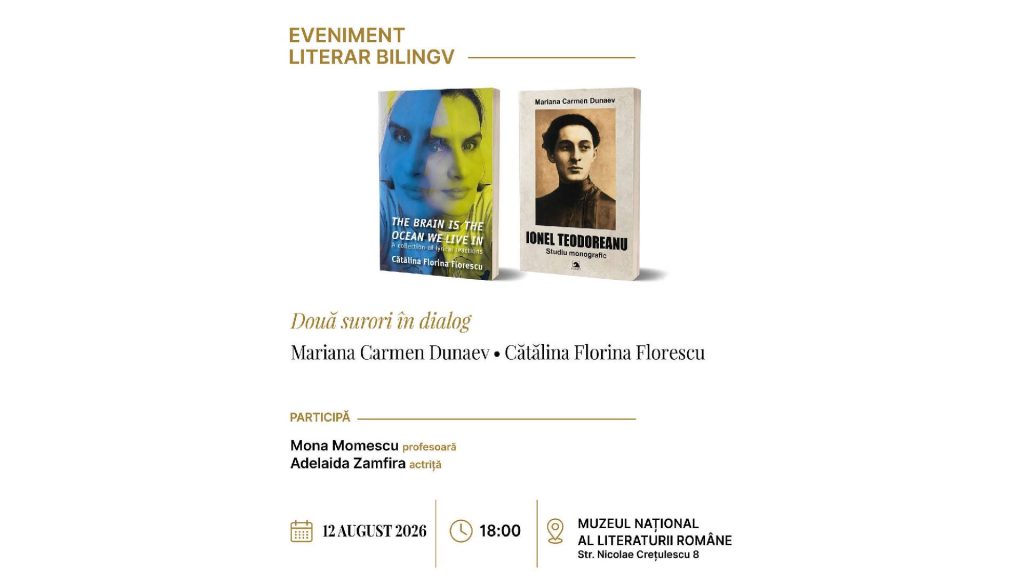 Două surori, profesoare și scriitoare, vor dialoga despre literatură și identitate la Muzeul Național al Literaturii Române
