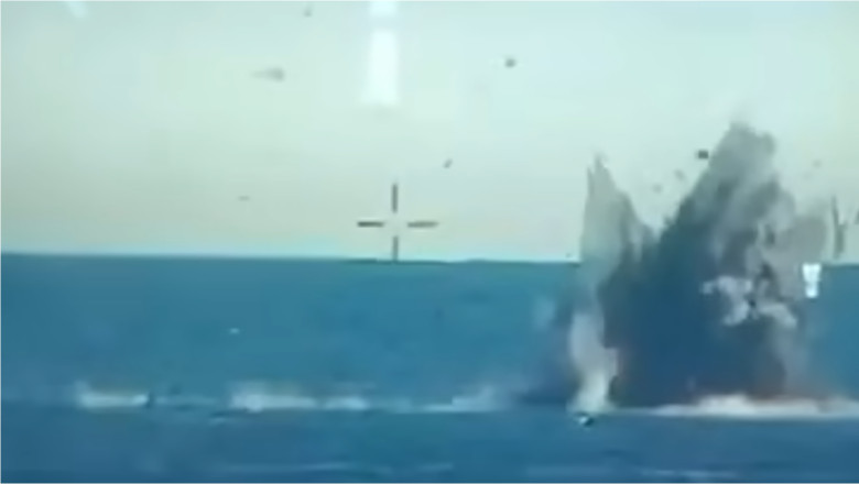 Noi imagini: neutralizarea resturilor dronei maritime lovite de F-16