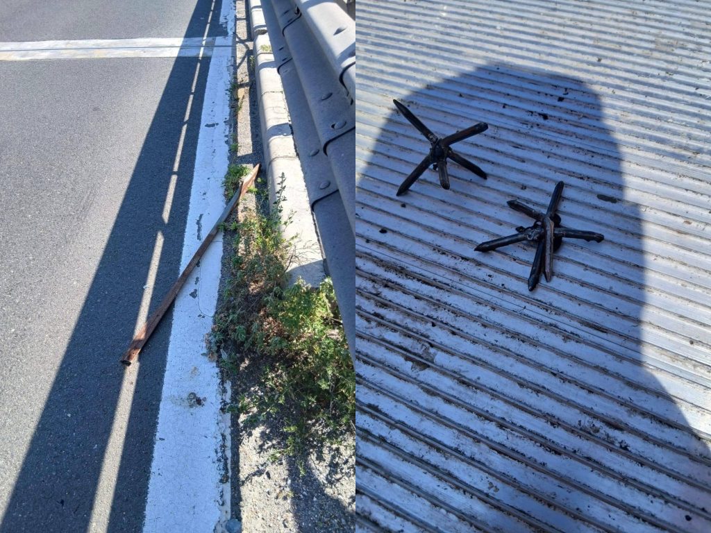 Pericol pentru șoferii Autostrada Soarelui: obiecte metalice artizanal