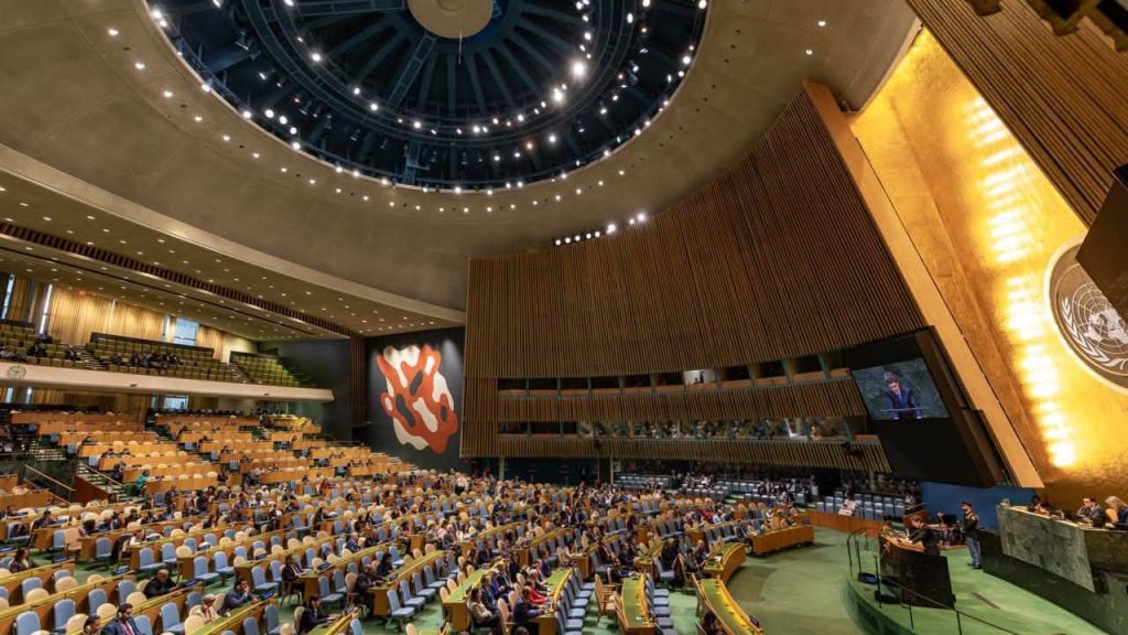 Poze ce arată discursul președintelui Nicușor Dan la ONU