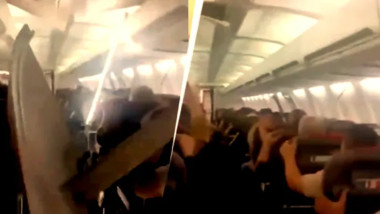 Video Clipe de coșmar pentru pasagerii unui avion al Sepehran Airlines, care a suferit o explozie a unui pneu și avarii la motor