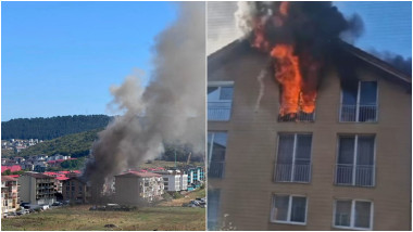 Incendiu violent în blocul din Florești, Cluj: flăcări, trafic blocat