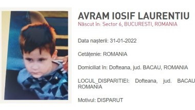 Copil de 4 ani dispărut în Bacău: polițiști, jandarmi și pompieri caută