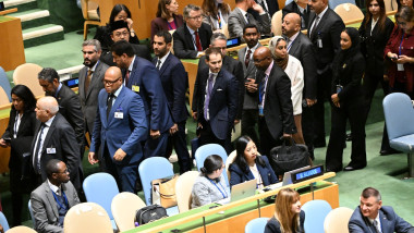 Zeci de oameni părăsesc sala în timpul discursului Netanyahu la ONU