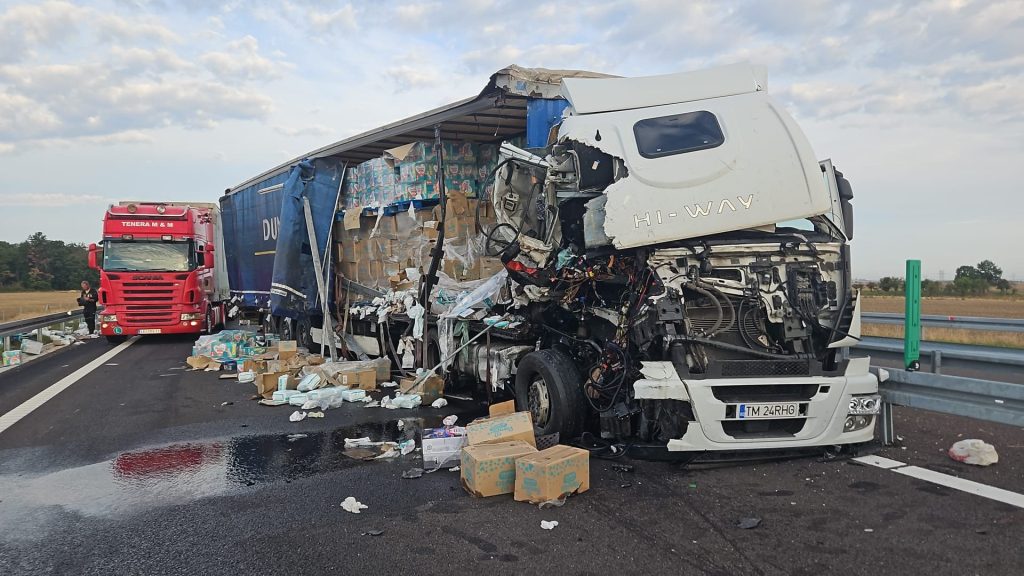 Accident rutier pe Drumul Expres Craiova–Pitești: sens Pitești închis
