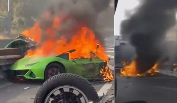 Tată și fiul lui moarte în Lamborghini incendiat pe autostradă Paris