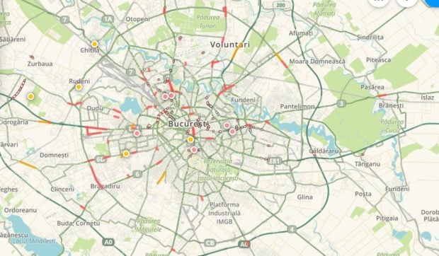 Trafic intens în București în prima zi de școală. Harta bulevardelor aglomerate din nordul și vestul Capitalei