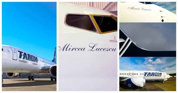 Boeing 737 MAX TAROM, preluat din Seattle, botezat Mircea Lucescu