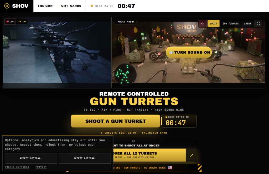 Site permite utilizatorilor să controleze arme reale contra cost