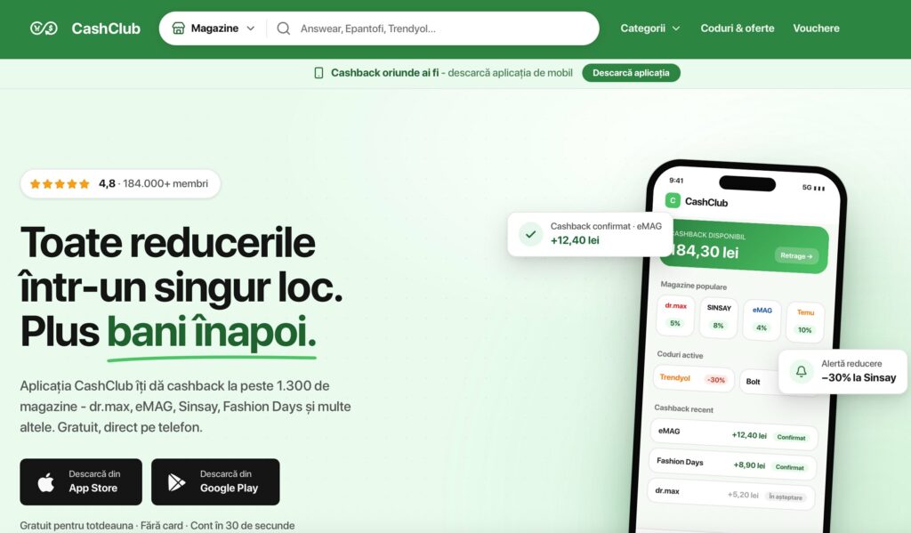 CashClub lansează versiune nouă, după creștere de 20% în ambele linii