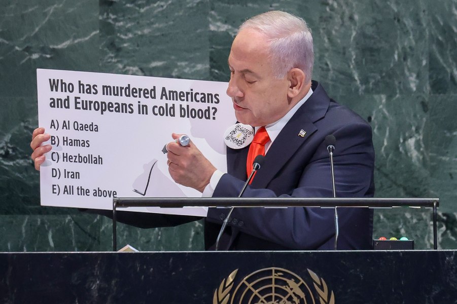 Netanyahu la ONU: atac la critici și avertisment Iran, zeci părăsesc sala