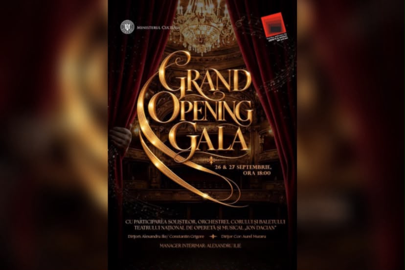 Teatrul Național de Operetă și Musical „Ion Dacian” își deschide noua stagiune cu „Grand Opening Gala”. O parte din program a fost deja publicat