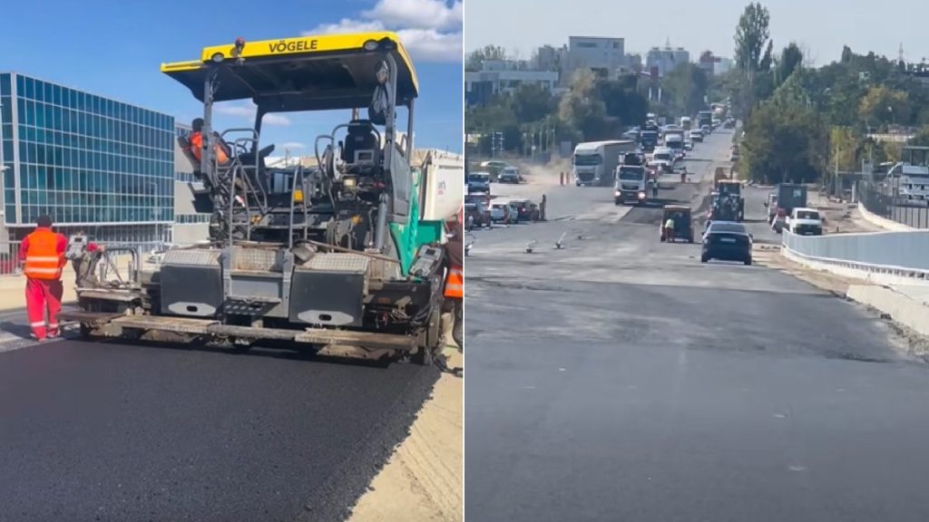 Ultimul strat de asfalt se toarnă pe tronsonul A0, aproape inaugurare