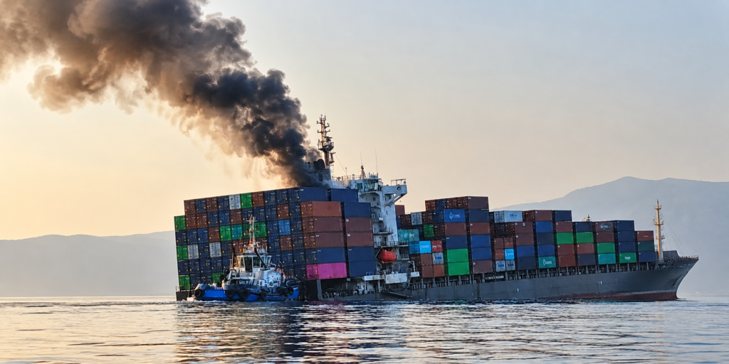 Navă cu peste 2.500 de containere, scufundată în Strâmtoarea Ormuz. Iranul susține că a lovit o mină marină